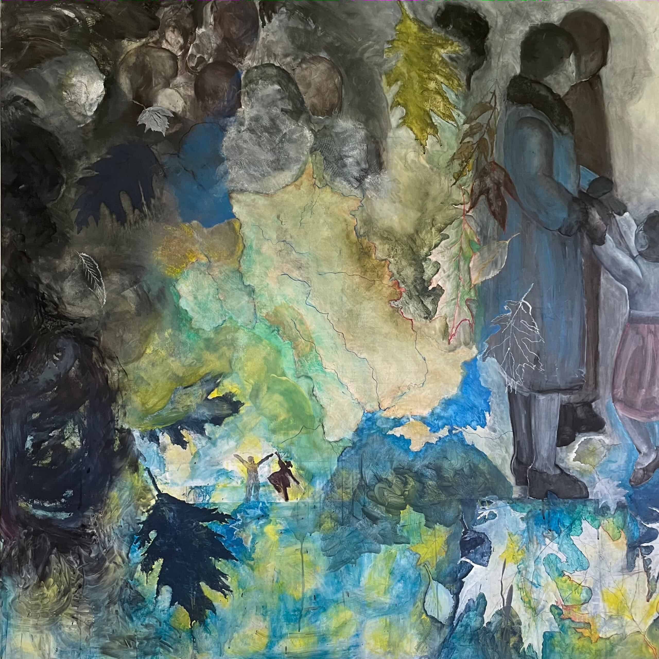 Jenny Snider's artwork at Time & Space Limited, blending abstract and figurative elements.